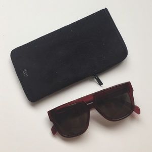 Celine red sunglasses with case