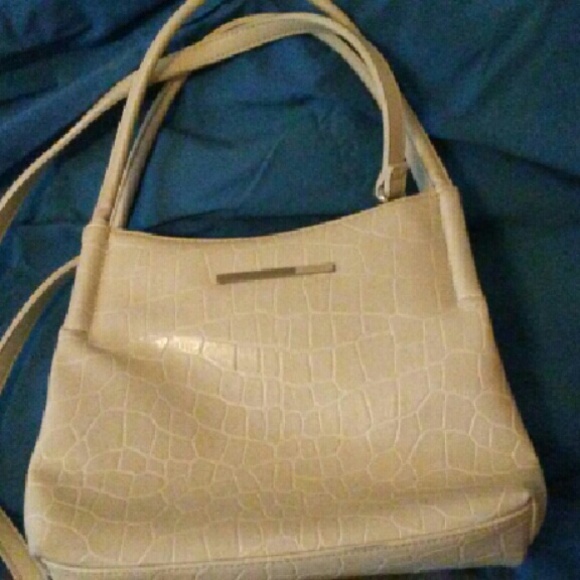 Esprit Cream and White Shoulder/ Hand Bag
