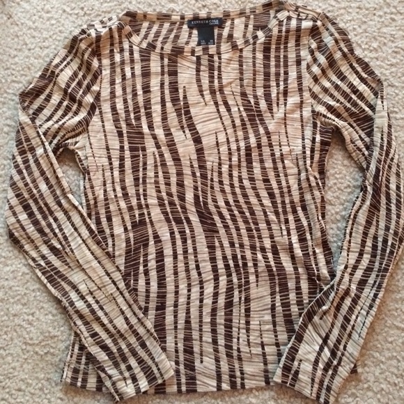 Kenneth Cole mesh animal print top