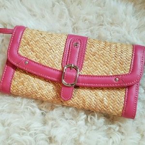 Etienne Rattan Pink Aigner Cross Body & Clutch!