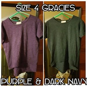 Set of2 kids gracies size 4 purple & dark navy guc