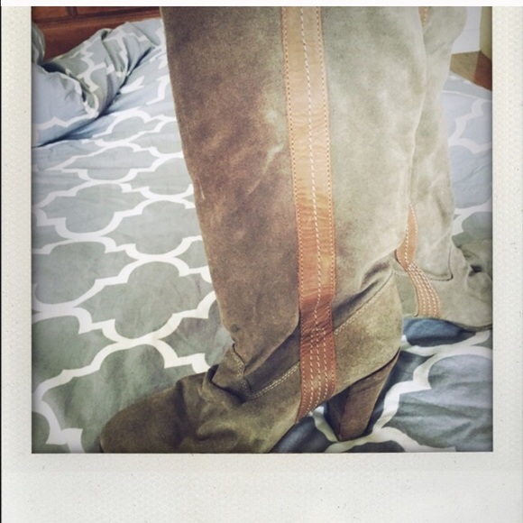 Khaki Just Below the Knee Perry Boots