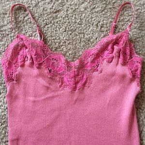 Pink lace cami