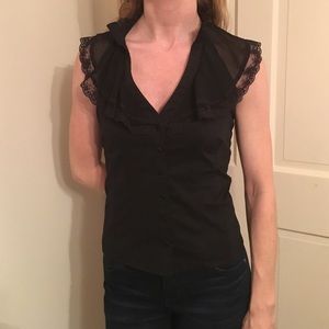 BeBe black lace halter top