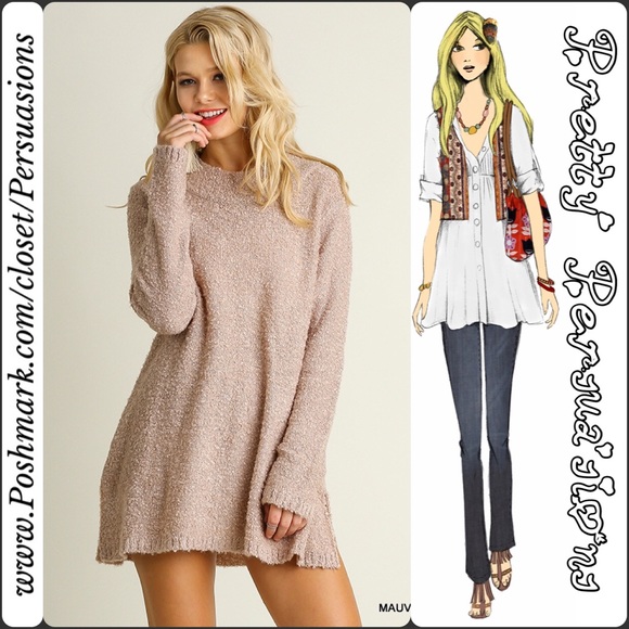 LAST ONE‼️Blush Mauve Cozy Mock Neck Tunic Sweater - Picture 3 of 4