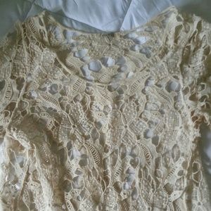 Cotton flowered laced top