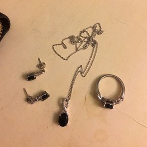 sterling silver onyx set