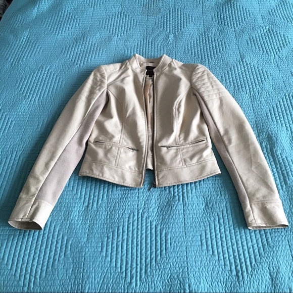 Faux leather motorcycle jacket from The Limited