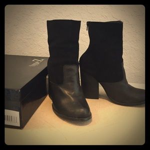 Black leather ankle boots