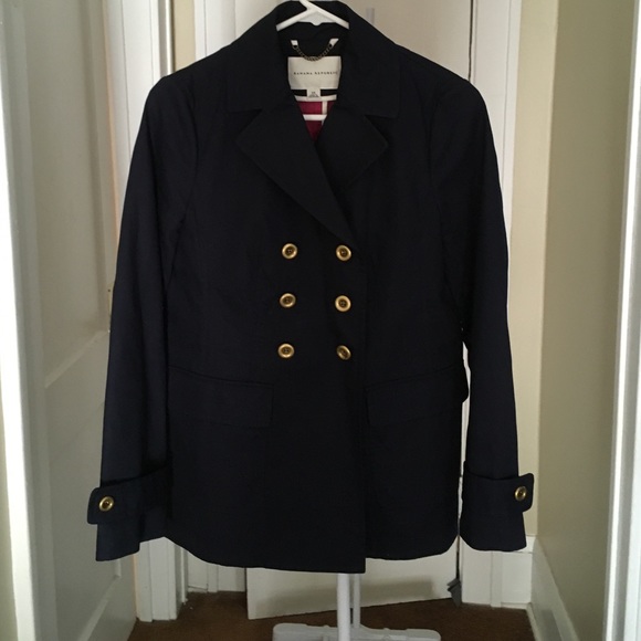 Banana Republic Navy Canvas Trench