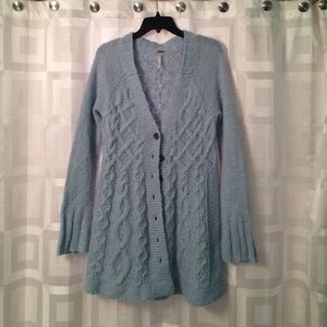 Free People light blue long cardigan