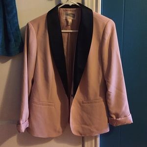Salmon and black blazer