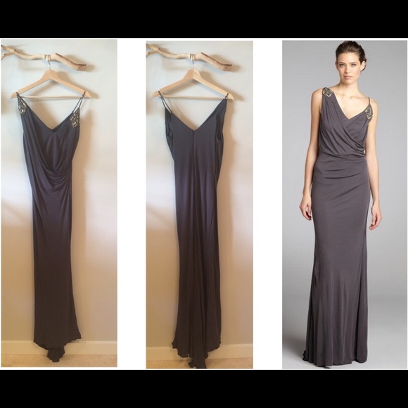 Badgely Mischka Slate Gown