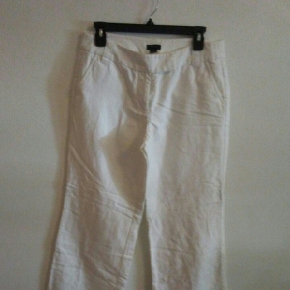 J Crew White Linen Pants
