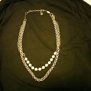 Sabika double layer silver/rose chain