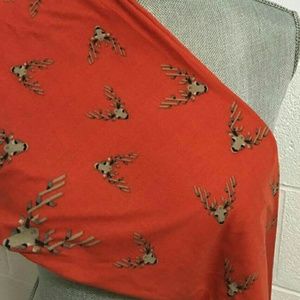 Lularoe TC leggings - orange with deer (unicorn!)
