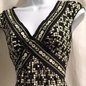 Max studios navy and green short sleeve top