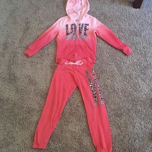 Girls justice sweatshirt/pant set