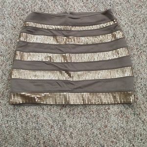 Express gold sequin mini skirt-00