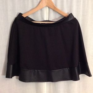 Black leather trim skirt