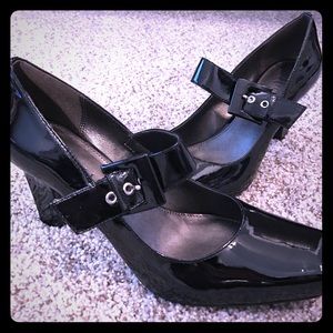 Black Patent Mary Jane Style Heels by Nickels