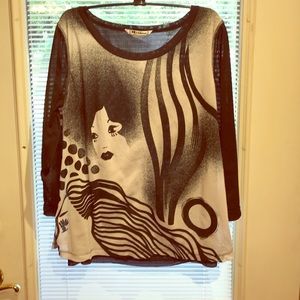 Trendy Asian Nygard collection blouse Double layer