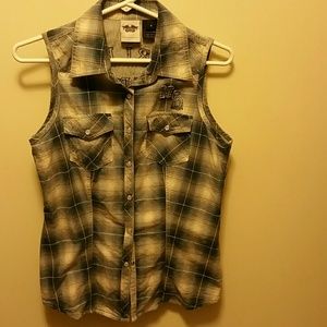 Harley Davidson plaid vest