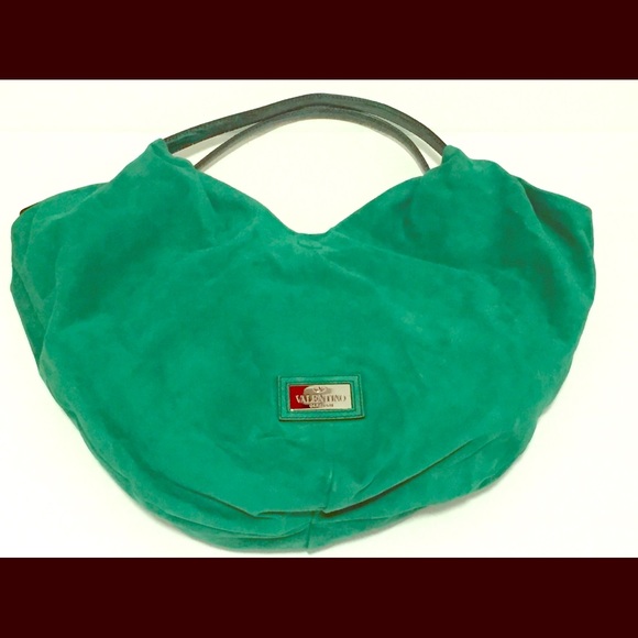 Valentino Large Green Suede Hobo New with Tags - Picture 1 of 4