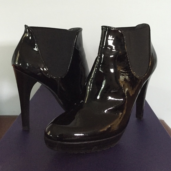 Stuart Weitzman black patent leather boots - 7.5
