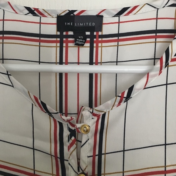 New w/o tags silky plaid top The Limited XS nice! - Picture 2 of 4