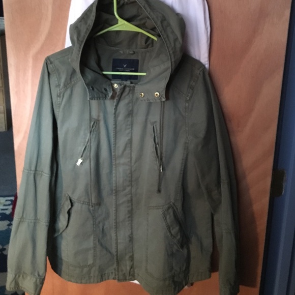 Army green jacket with hood