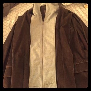 Corduroy zip up hoodie