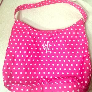 Lauren Ralph Lauren Pink Dot Monogram Bag