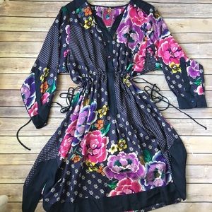 Floral Johnny Was silk dress L