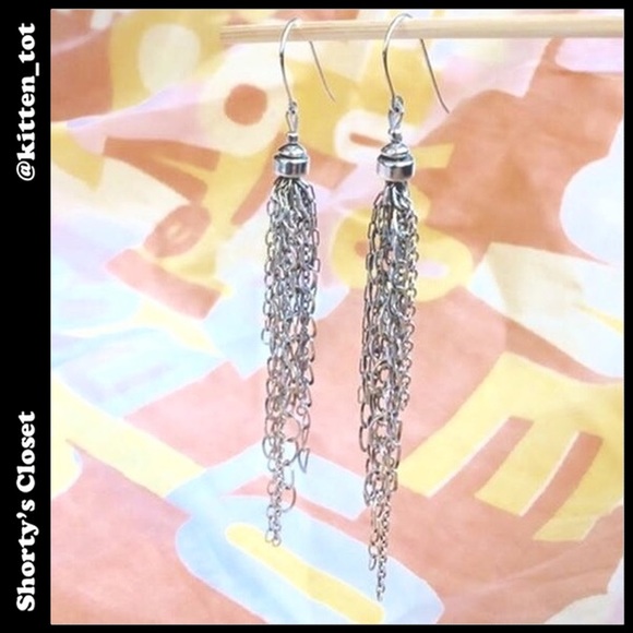 PRICE DROP! Chain tassel earrings. YES! TASSELS!!