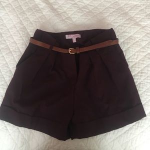 Asia petite eggplant high waisted shorts