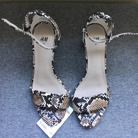 Snake Skin Heeled Sandals