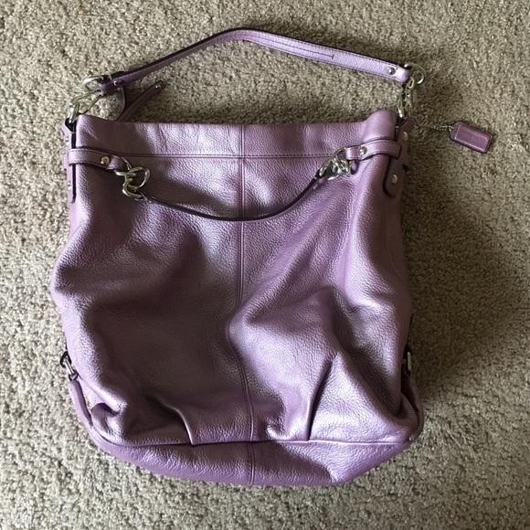 Coach Purple Metallic Large Handbag