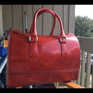 Furla candy glitter jelly satchel bag