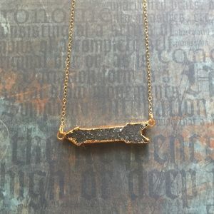 Blue Arrow Druzy Necklace