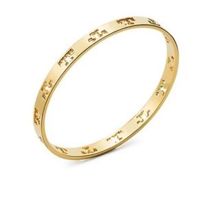 Tory Burch Gold Pierced T Bangle