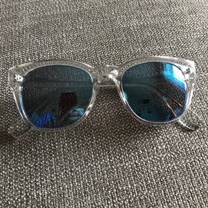 JCrew Factory Blue Reflective Clear Sunglasses