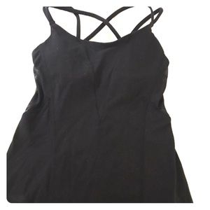 Lululemon cross back, mesh see through tank top