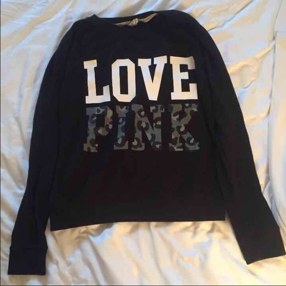 PINK black crew neck