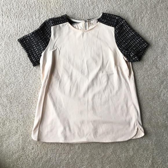 J. Crew Khaki and Tweed Top