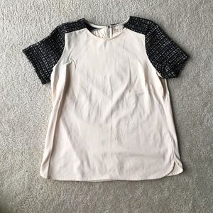 J. Crew Khaki and Tweed Top