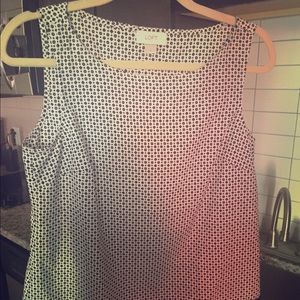 Loft Sleeveless Black and White Blouse, Size Small