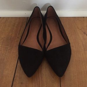 Suede black flats