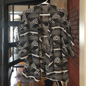 Black and white kimono | Swimsuit cover up