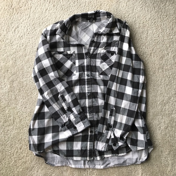 Forever 21 Black & White Plaid Flannel